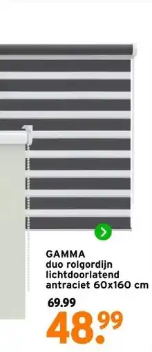 GAMMA GAMMA duo rolgordijn lichtdoorlatend antraciet aanbieding