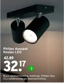 GAMMA Philips duospot Kosipo LED aanbieding