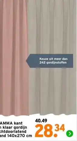 GAMMA GAMMA kant en klaar gordijn lichtdoorlatend zand aanbieding