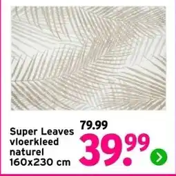 GAMMA Super Leaves vloerkleed naturel aanbieding