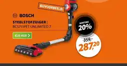 Expert Bosch BCS711PET Unlimited 7 Rood aanbieding