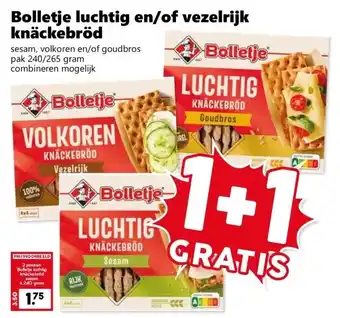 Bolletje luchtig en/of vezelrijk knäckebröd