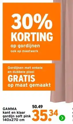 GAMMA GAMMA kant en klaar gordijn soft pink aanbieding