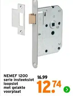 GAMMA NEMEF 1200 serie insteekslot loopslot met gelakte voorplaat aanbieding