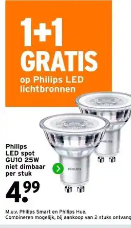 GAMMA Philips LED spot GU10 25W niet dimbaar aanbieding