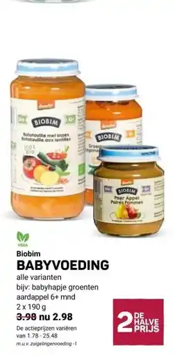 Ekoplaza VEGA Biobim BABYVOEDING aanbieding