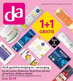 DA ALLE gezichtsreiniging en -verzorging aanbieding