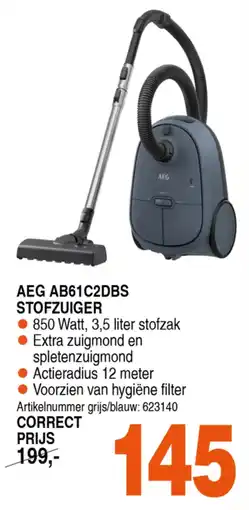 Correct AEG AB61C2DBS STOFZUIGER aanbieding
