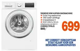Correct SIEMENS WM14UP95N WASMACHINE aanbieding
