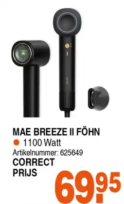 Correct MAE BREEZE II FÖHN aanbieding