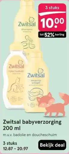 Etos Zwitsal babyverzorging200 ml aanbieding