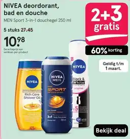 Etos NIVEA deordorant, bad en douche aanbieding