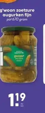 Boon`s Markt g'woon zoetzure augurken fijn aanbieding