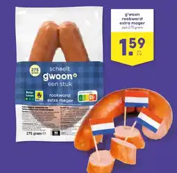Boon`s Markt g'woon rookworst extra mager aanbieding