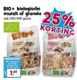 Boon`s Markt BIO+ biologische muesli of granola aanbieding