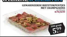 Boon`s Markt GEMARINEERDE BIEFSTUKPUNTJES MET CHAMPIGNONS aanbieding