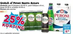 Boon`s Markt Grolsch of Peroni Nastro Azzuro aanbieding