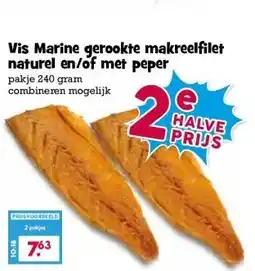 Boon`s Markt Vis Marine gerookte makreelfilet naturel en/of met peper aanbieding
