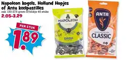 Boon`s Markt Napoleon kogels, Holland Hopjes of Anta keelpastilles aanbieding