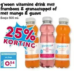 Boon`s Markt g'woon vitamine drink met framboos & granaatappel of met mango & guave aanbieding
