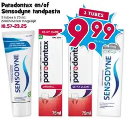 Boon`s Markt Paradontax en/of Sensodyne tandpasta aanbieding