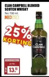 MCD Supermarkt CLAN CAMPBELL BLENDED SCOTCH WHISKY aanbieding