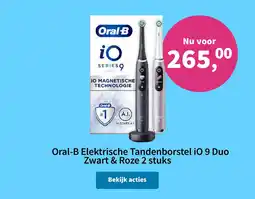 Plein.nl Oral-B Elektrische Tandenborstel iO 9 Duo Zwart & Roze 2 stuks aanbieding