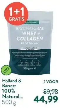 Holland & Barrett 100% Natural Whey Protein Collagen aanbieding
