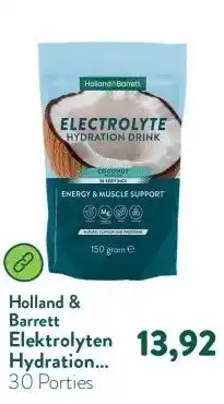 Holland & Barrett Elektrolyten Hydration Drink Kokos – 150g aanbieding
