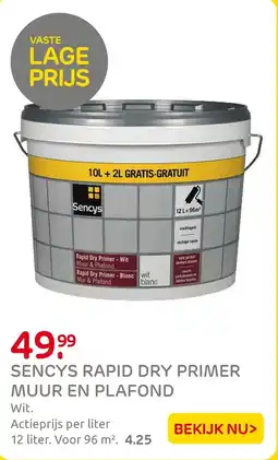 Praxis Sencys rapid dry primer muur en plafond aanbieding