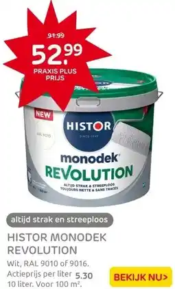 Praxis Histor Monodek Muurverf - Mat - White - aanbieding