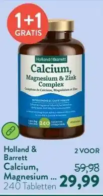 Holland & Barrett Calcium, Magnesium & Zink aanbieding