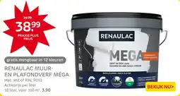 Praxis Renaulac muur en plafondverf méga aanbieding
