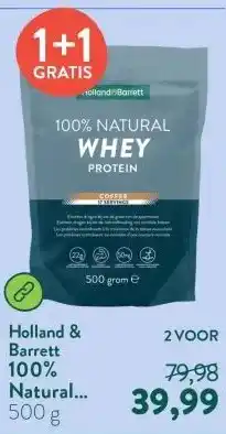 Holland & Barrett 100% Natural Whey Protein Coffee aanbieding
