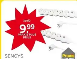 Praxis Sencys Stekkerdoos 8-voudig wit 1,5 aanbieding
