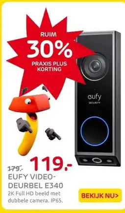 Praxis Eufy E340 Dual Cam Videodeurbel - Op aanbieding