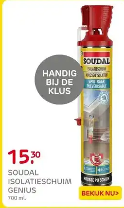 Praxis Soudal spuitbaar isolatieschuim Genius aanbieding