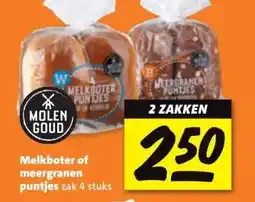 Nettorama Melkboter of meergranen puntjes zak 4 stuks aanbieding