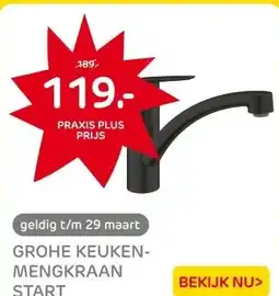 Praxis Grohe keukenmengkraan Start mat zwart aanbieding