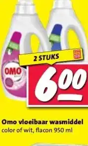 Nettorama Omo vloeibaar wasmiddel color of wit, aanbieding