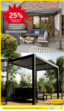 Praxis op Riaci en Clima overkapping en accessoires aanbieding