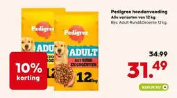 Pets Place Pedigree hondenvoeding Alle varianten van 12 kg. aanbieding