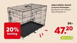 Pets Place Adori safety+ bench In diverse afmetingen. aanbieding