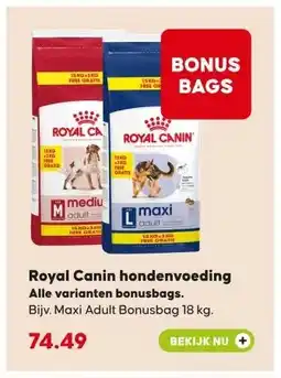 Pets Place Royal Canin hondenvoeding Alle varianten bonusbags. aanbieding