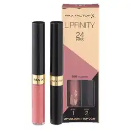 Trekpleister Max Factor Lipfinity Lip Colour 016 Glowing 2-Step Longlasting Lipstick aanbieding