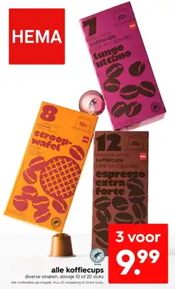 HEMA alle koffiecups aanbieding