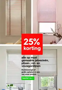 HEMA alle op maat gemaakte jaloezieën, plissé-, rol- en vouwgordijnen aanbieding