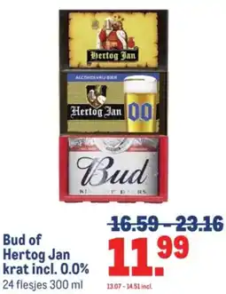 Makro Bud of Hertog Jan krat incl. 0.0% aanbieding