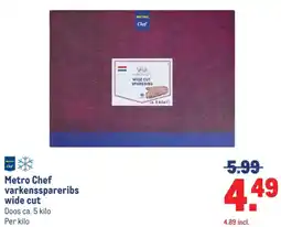 Makro Metro Chef varkensspareribs wide cut aanbieding