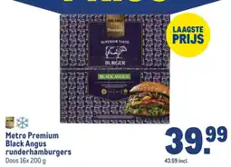 Makro Metro Premium Black Angus runderhamburgers aanbieding
